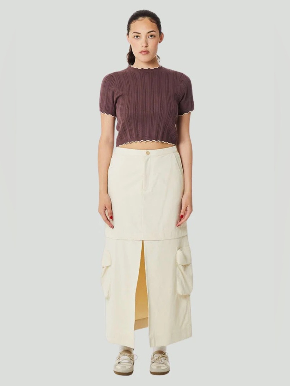 ▪️FIND ME NOW Owen Cargo Midi Skirt M